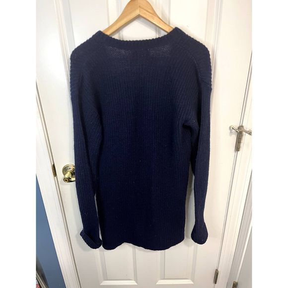 Vintage Fall River Knitting Mills Wool Blend Tunic Length V Neck Sweater Size M - Picture 3 of 5